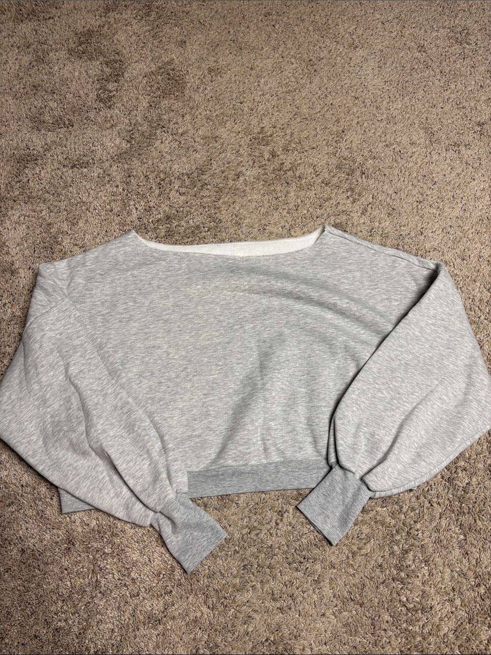 Blogilates Light Gray Cropped Sweatshirt